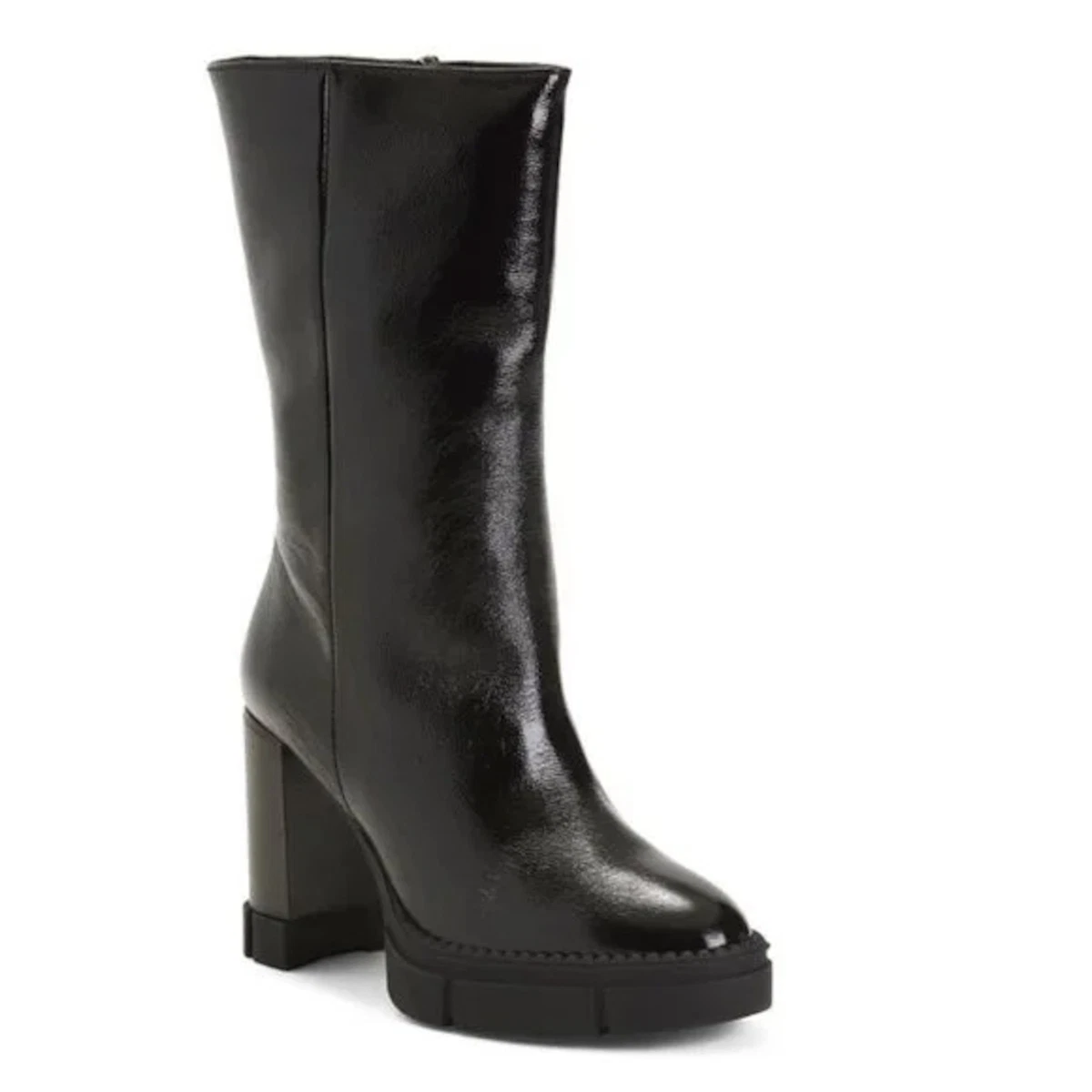 AQUATALIA Lana Naplak Leather Mid Calf Boots in Black 632 Size