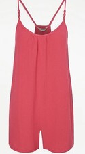 Ladies Bright Pink Playsuit With Beaded strap detail Sizes 12-14 20-22 New