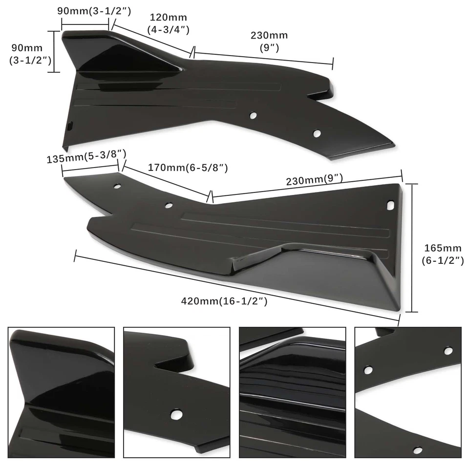 For Lexus IS200t IS300 IS350 Black Rear Side Splitter Corner Apron Spat Diffuser Foto 2 de 4