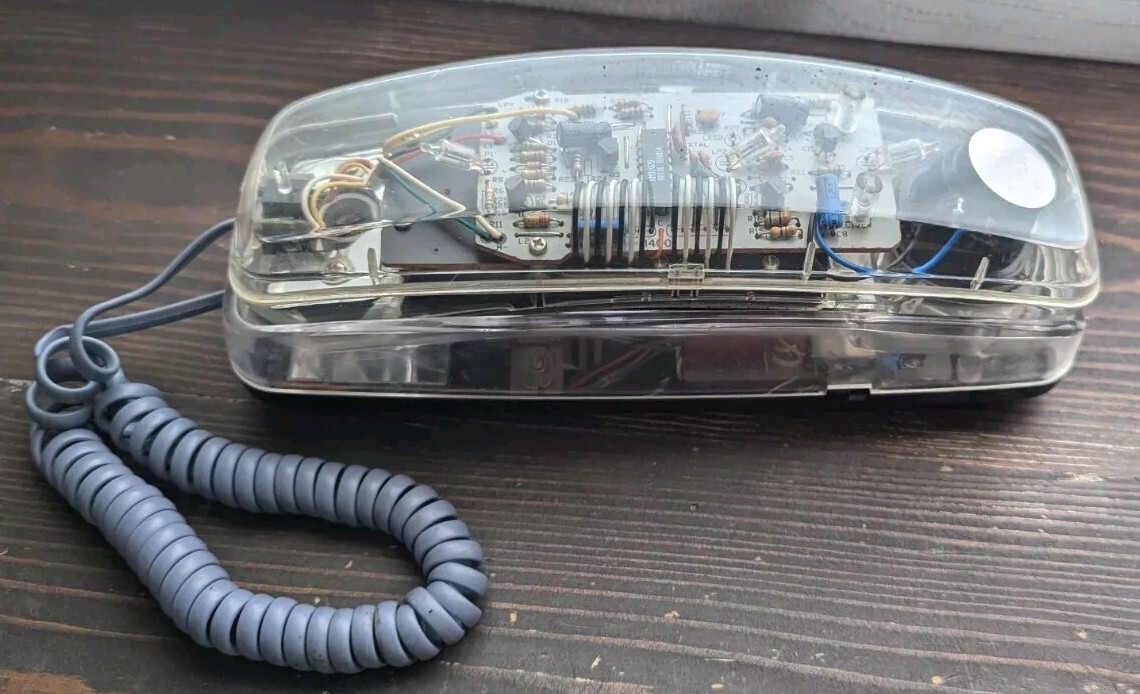 Lenox Sound Retro Clear Plastic See Through Telephone Corded