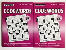 Lot of 2 CODEWORDS Penny Press Selected Dell Variety Crossword like Puzzles 