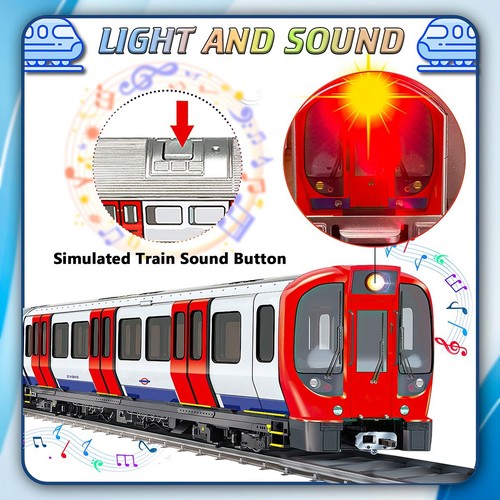 Electric Subway Train Toy Blue Carpet Light Sound 18PCS Educational Storage Mat - Picture 9 of 11