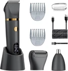 Men’s Body Hair Trimmer 3 in 1 Waterproof Groin Shaver Nose Trimmer Wet Dry Kit