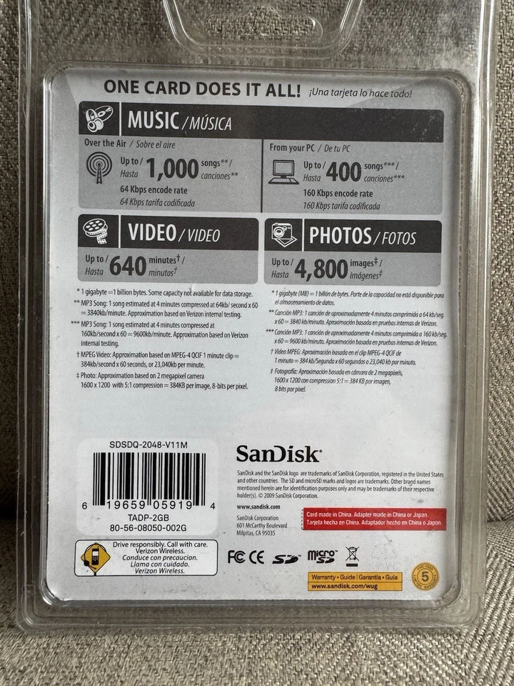 Sandisk 2 gb SD Card Micro SD Universal Full Size Adapter - Image 2 of 2