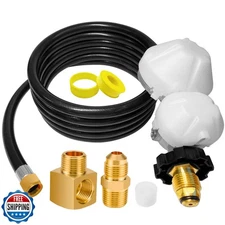 12FT F273684 Propane Hose with 2-Stage Regulator, POL Fitting and