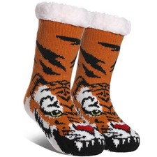 Kids Fuzzy Slipper Socks Boys Girls Soft Cozy Fluffy Grips Socks Winter Warm ...