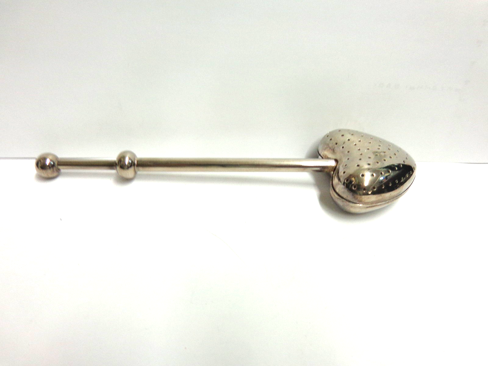 Silver Plated Heart Shaped Tea Infuser 7in