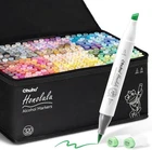 Ohuhu 320-color Double Tipped Alcohol Marker Set-Brush & Chisel-Refillable Ink