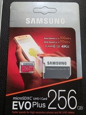 256 GB Samsung Micro SDXC EVO PLUS UHS-1 Memory Card with Adapter Class 10 