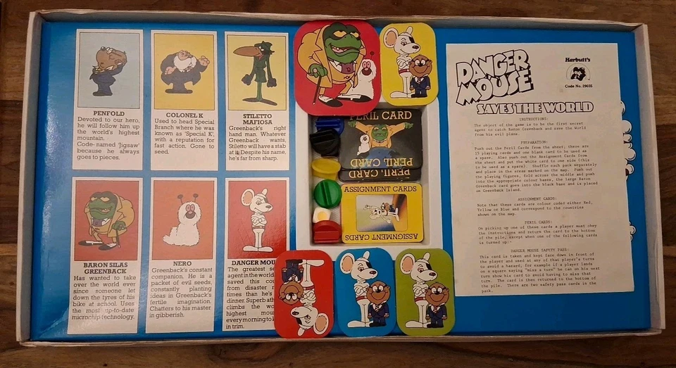 Danger Mouse Saves The World Board Game HARBUTTS 1982 COMPLETE LOVELY VERY RARE - Image 2 of 4