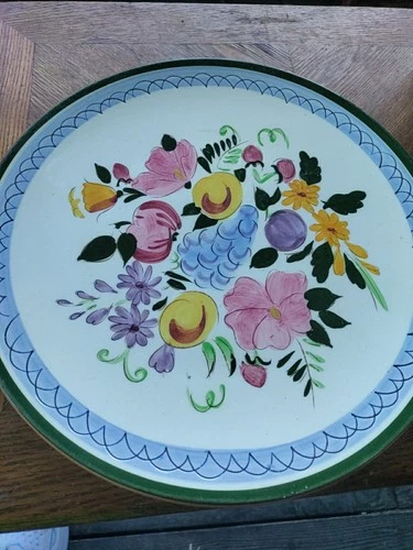 Stangl Fruit and Flowers 10” Dinner Plates Set Of 2 Hand Painted Pottery