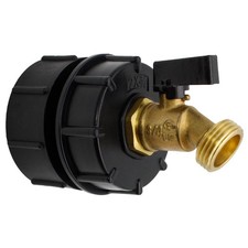 IBC Tote Fittings Adapter 2" NPT Fine Thread  Lead-Free 3/4" Brass Hose Valve