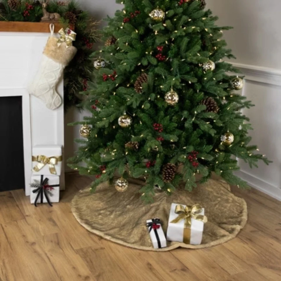 Medias de Navidad Northlight Tejidas con Cable con Puño de Piel Sintética 20.5" Crema y Beige Foto 3 de 4