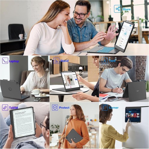 Keyboard Case For iPad Air 13 (2025) & iPad Pro 13 (M4 2024), Trackpad, Backlit - Bild 7 von 8