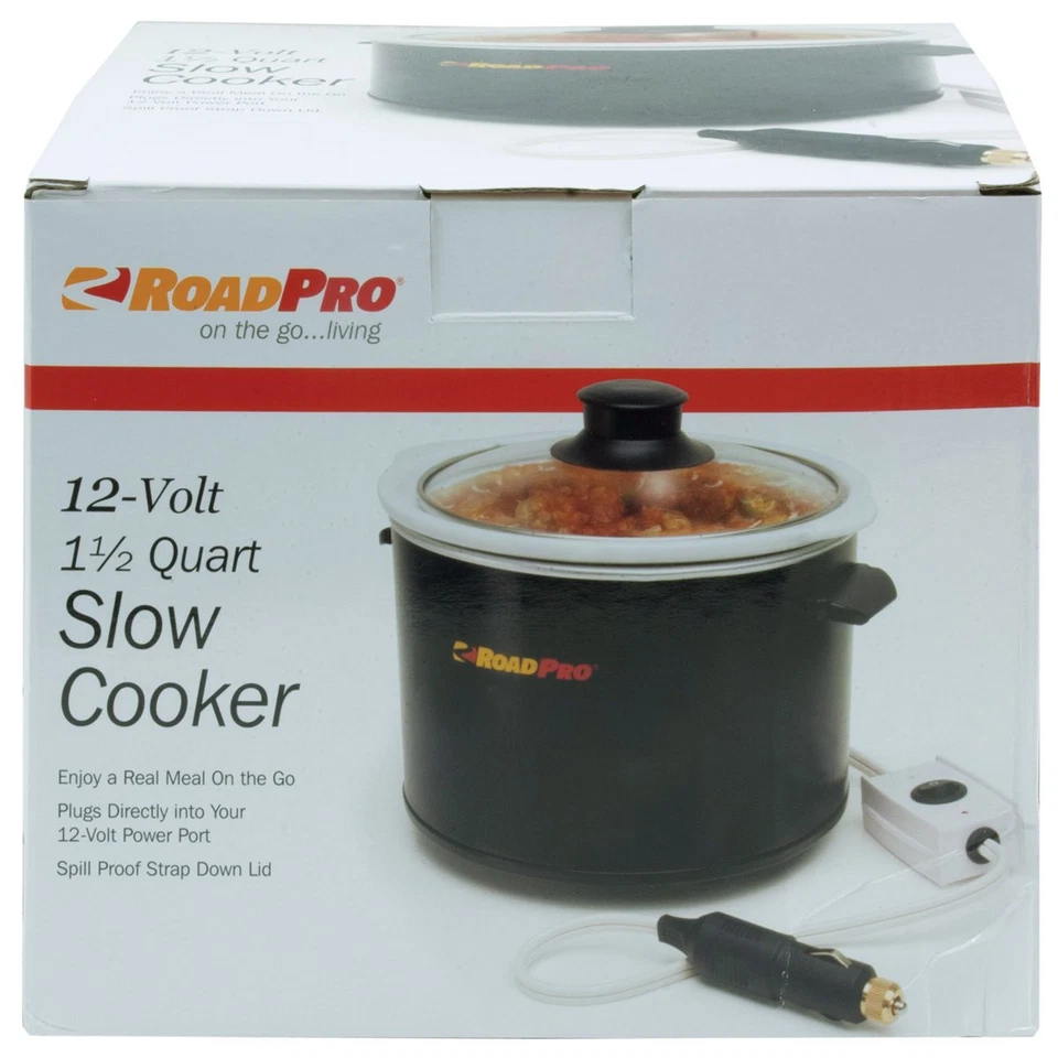 12V Slow Cooker 1.5 Quart RoadPro RPSL-350 for Auto Travel White - Изображение 2 из 3
