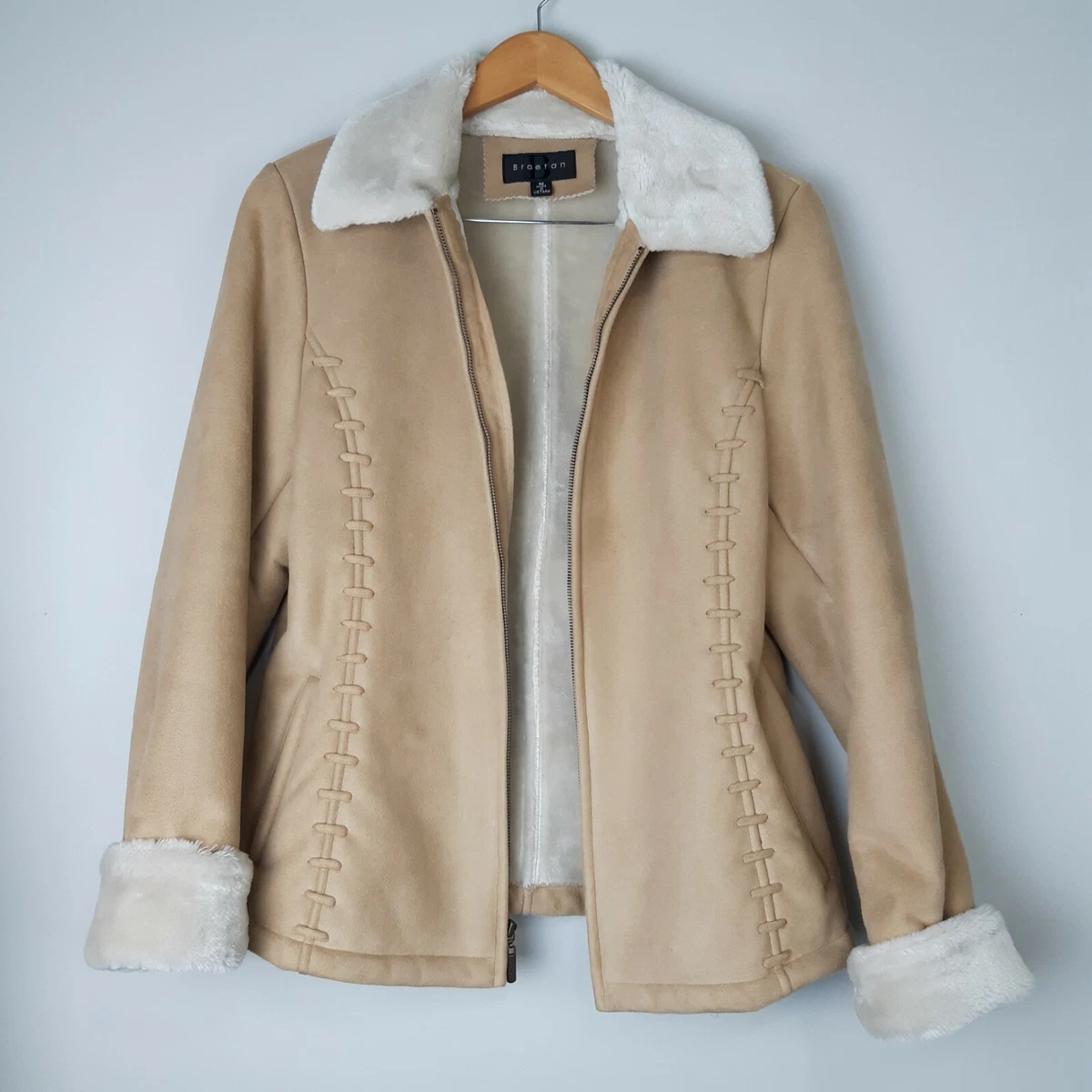 Braetan Womens MEDIUM Faux Suede Faux Fur Lined Cozy Winter Coat Jacket |  eBay