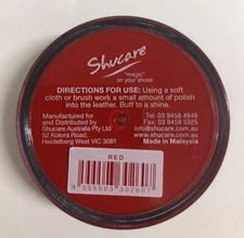 RED Shoe Polish Cream - for  Leather SHOES / BOOTS/ Bags SHUCARE