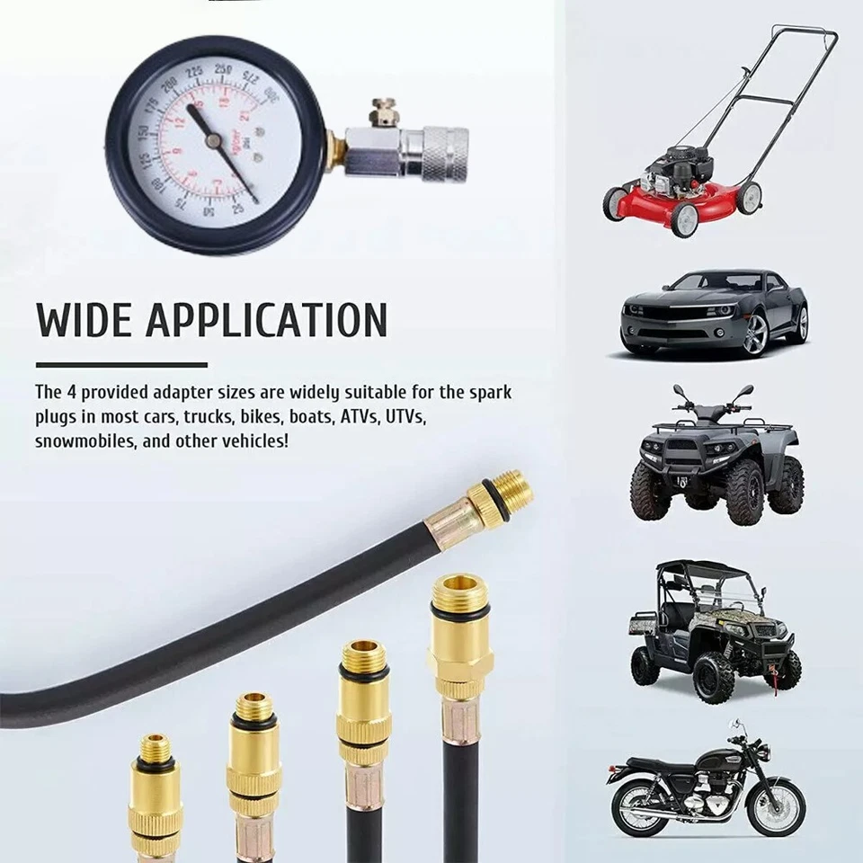 Professional Petrol Engine Compression Tester Kit Set for Automotives Motorcycle - Image 3 of 4