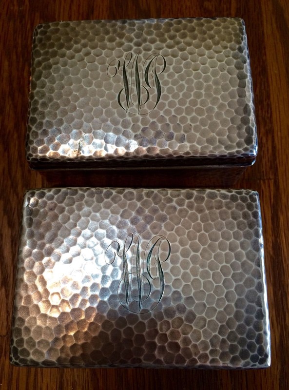 (2) - Fantastic 1873 Tiffany & Co. Sterling Silver Boxes, Hand Hammered 