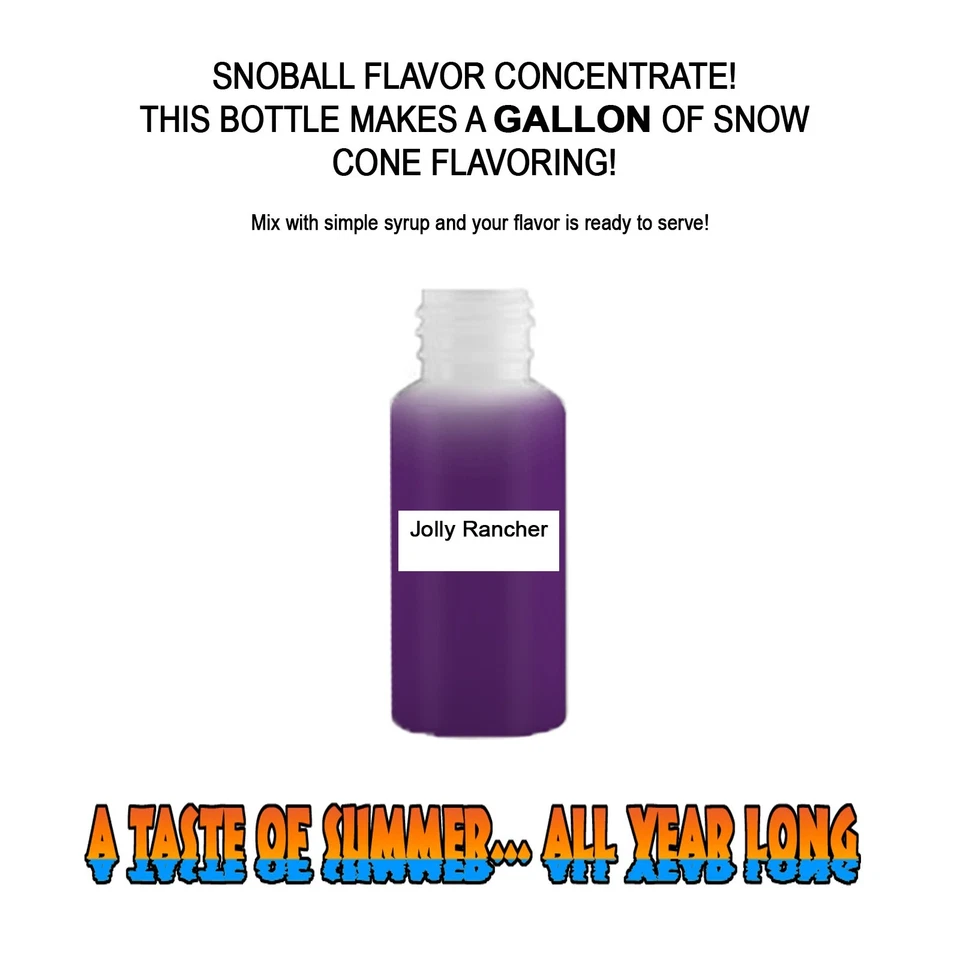 SUMMER SNOW ENTERTAINMENT Jolly Rancher SYRUP MIX SNOW CONE Flavor GALLON CONCENTRATE #1
