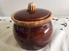 Vintage Hull Pottery Sugar Bowl with Lid Brown Drip Glaze Oven Proof Made in USA