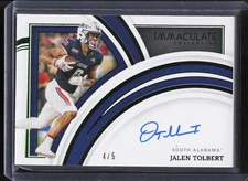 2022 Immaculate Collegiate #RA-JTO Jalen Tolbert Rookie Auto Emerald #/5