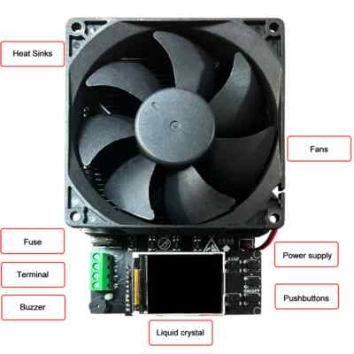 0-30V 150W 0-5A Electronic Load Discharge Instrument Controller CC CR CP 4-wire