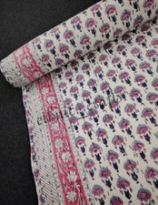 Hand Block Print Kantha Quilt Reversible Bedding Handmade Quilt Kantha Cotton