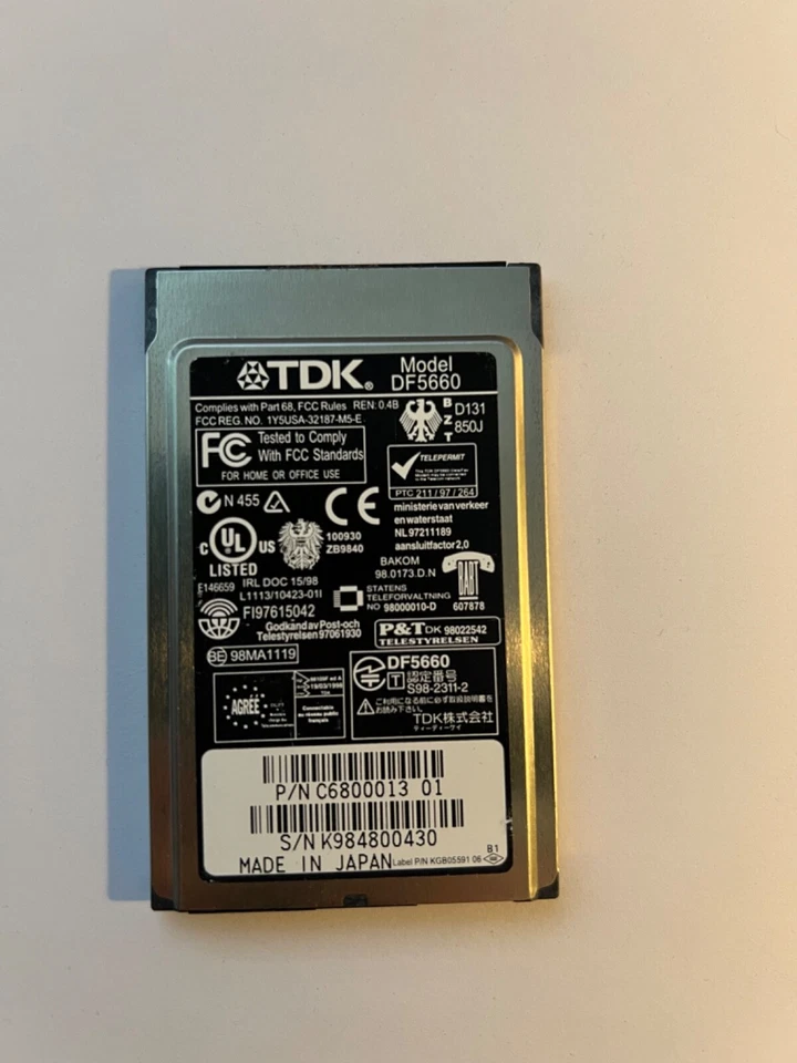 TDK Global Freedom 5660 - Fax/modem plug-in module - PC Card - GSM, AMPS 56Kbps  - Image 4 of 4