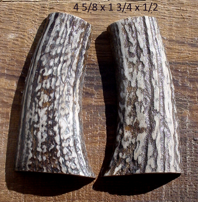Genuine Stag Antler Knife Scales 4 5/8" x 1 3/4" x 1/2" Thick Matched