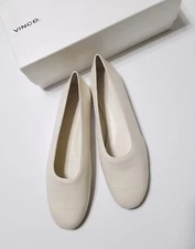 NIB Vince Maxwell Leather Ballet Flat Glove Shoes in Cream $225