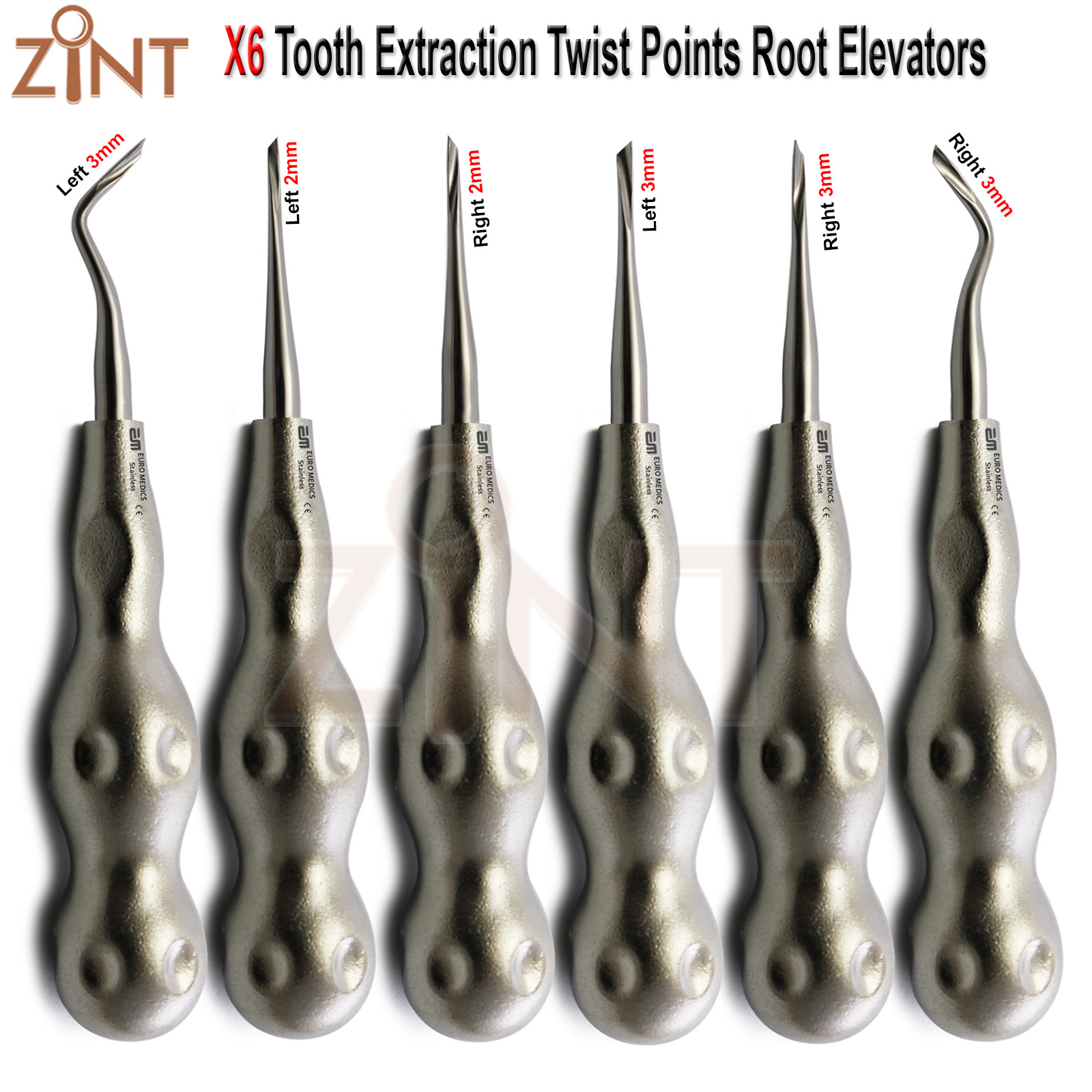 X6 Surgical Extracting Twist Elevators Oral Surgery Dental Root Tooth Extraction