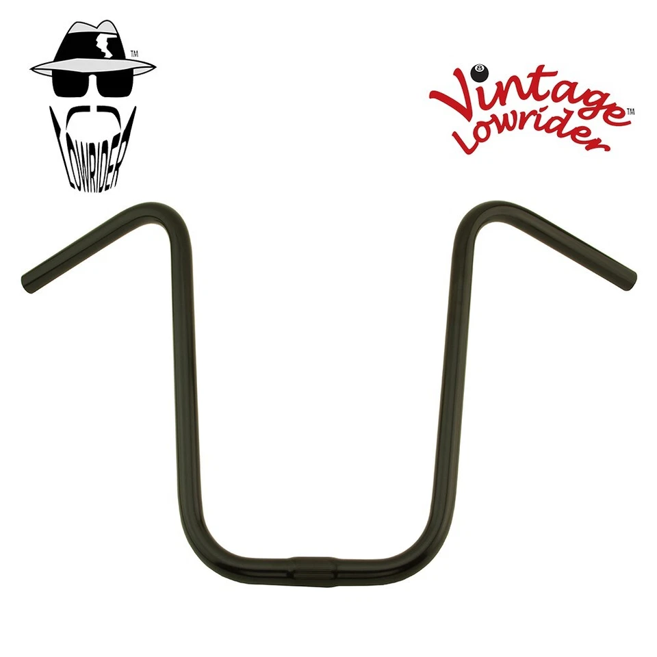 Vintage Lowrider Bicycle Black U Steel Handlebar 15" 25.4mm Chopper Cruiser.
