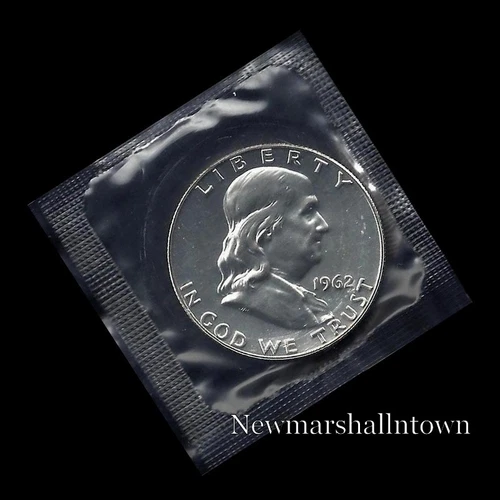 1962 Franklin Half Dollar Mint Silver Proof from "Flat Pack" in Proof Cellophane