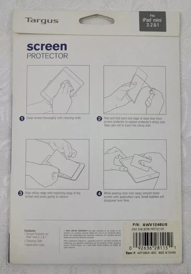 Targus Apple iPad Mini 3 / 2 / 1 Screen Protector AWV1246US - Image 2 of 2