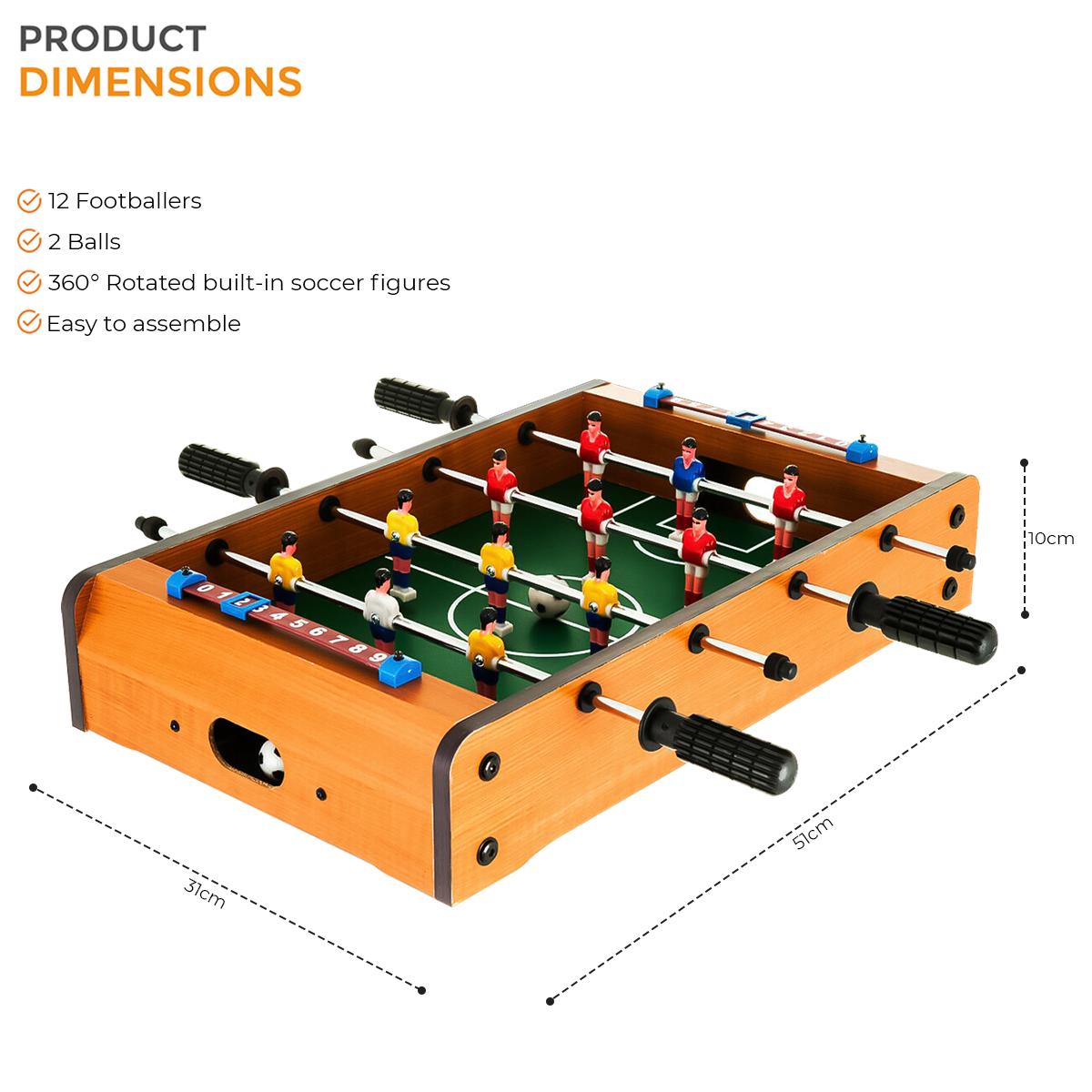 Kyoffiie Mini Foosball Games Tabletop Football Game Set for Kids 2-Player  Desktop Soccer Game Portable Parent-Child Interactive Table Top Toys Gift  for Kids Adults Family Indoor Sports 