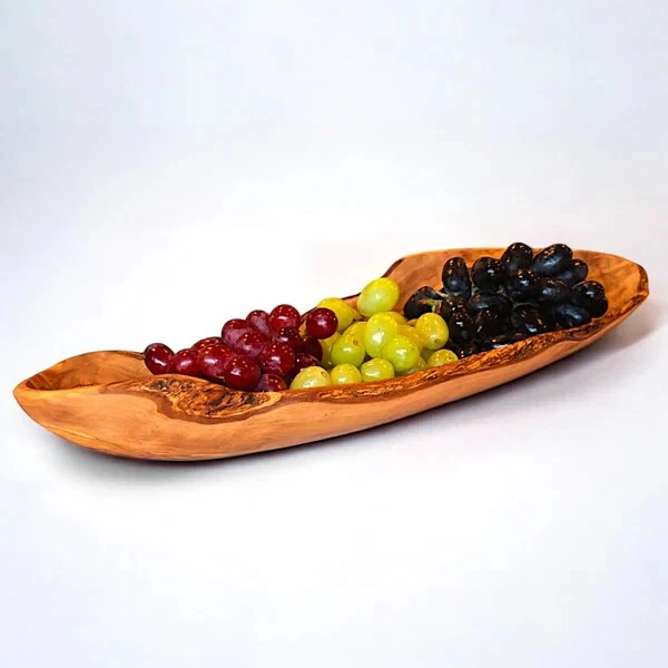 Large Olive Wood Boat Shaped Serving Dish 50 cm