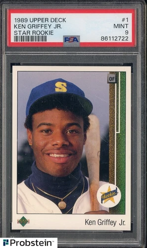 1989 Upper Deck Star Rookie #1 Ken Griffey Jr. Seattle Mariners RC HOF PSA 9