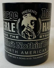 1987 George Dickel MERLE HAGGARD ceramic mug ~ Ain't Nothin' Better Tour