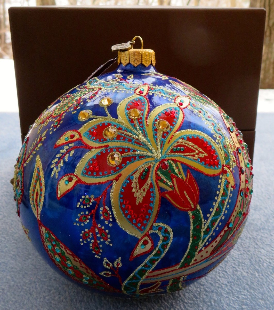 ⭐︎JAY STRONGWATER⭐︎スワロフスキー、置物⭐︎ Jay Strongwater 2017 Opulent Glass Ball Ornament Swarovski Signed