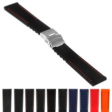 StrapsCo Rubber Watch Band Strap with Stitching for Samsung Gear S3 Classic