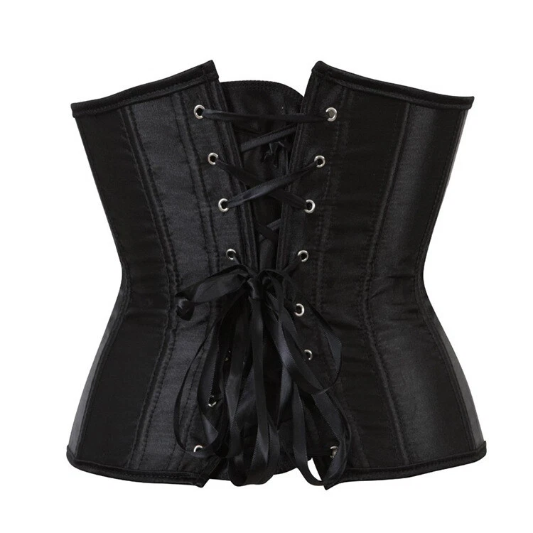 Size 6-24 Corset Steel Boned Corset Womens Underbust Waist Trainer Stain Corsets - Image 4 of 4