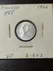 1966 Canada 10 Cents Dime 0.8000 Silver