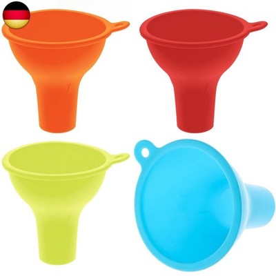 Thinp 4 Stück Silikon Trichter Farben Trichter Set Funnel Große öffnung Breite L