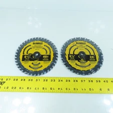 Dewalt DWA161224 24T & 40T Circular Saw Blades 6-1/2" OD 5/8" Arbor Lot Of 2