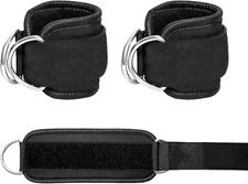 2 Pcs Wrist Cuffs Lifting Straps with D Rings for Cable Machine, Adjustable Gym