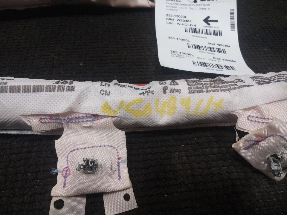 2022 Volkswagen Taos Driver Left Roof Air Bag 3078469 - Image 2 of 4