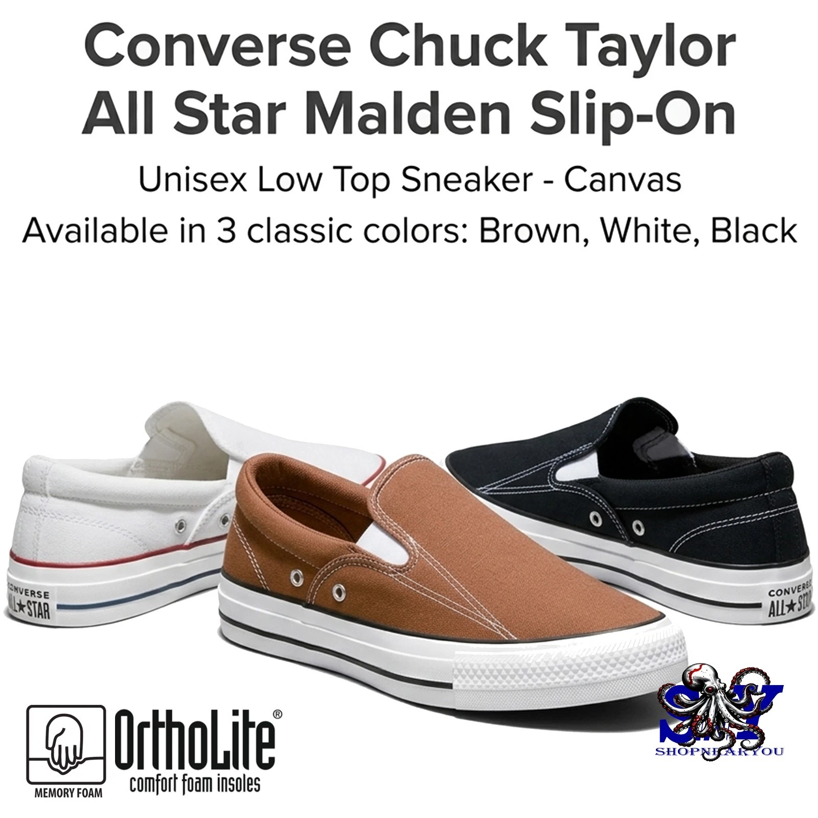Converse Chuck Taylor All Star Malden Slip-On Brown Black White Low Top Wide Fit
Opens in a new wind