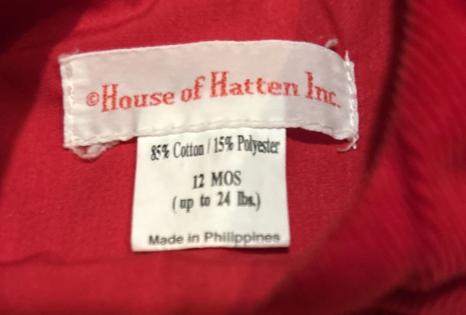 Mameluco de Navidad HOUSE OF HAD Rojo Blanco Calado Bordado Bebé Talla 12 Mo Foto 4 de 4