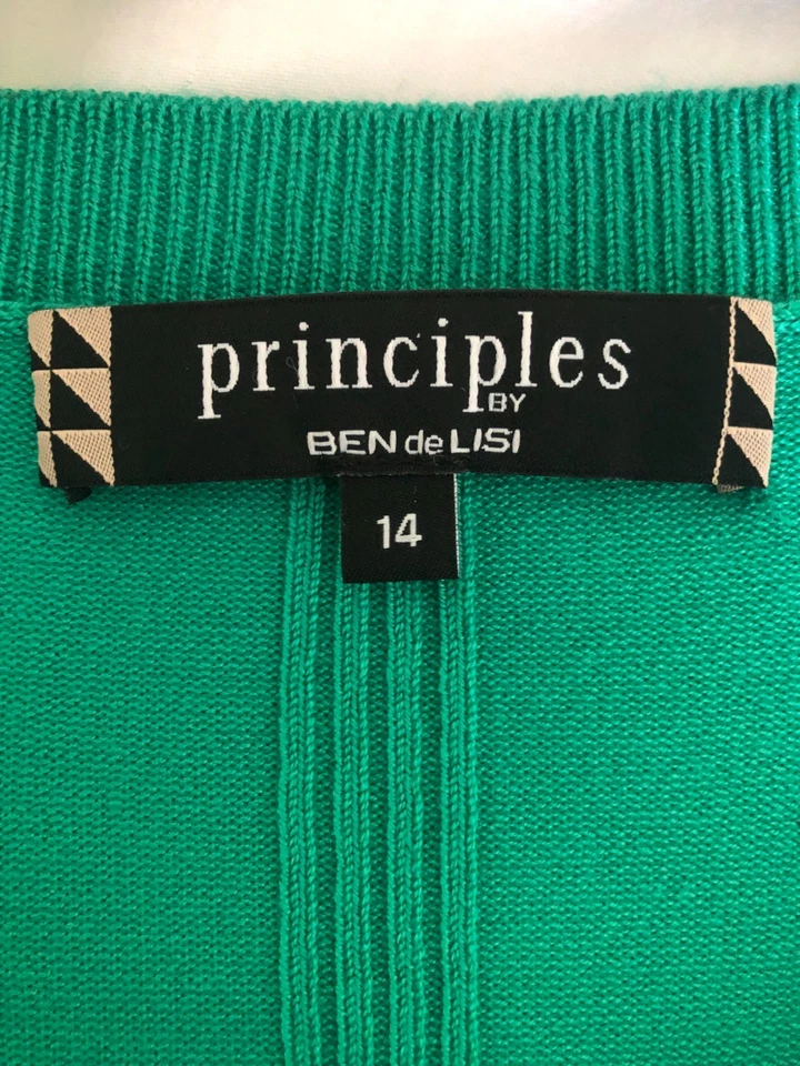 PRINCIPLES BEN de LISI Round Neck Cardigan *GREEN* 14 *WORN ONCE* - Image 3 of 4